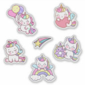 Cute Eenhoorns Sticker (Voorkant)