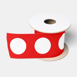 Cute Eenvoudige Rode en Witte Stippen Lint