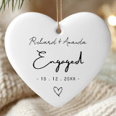 Cute eerste kerst verloofd minimaal keramisch ornament