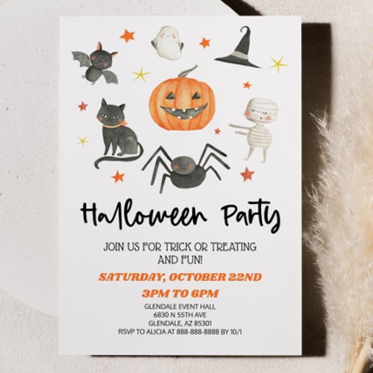 Cute Éffrayante Halloween Party Invitation