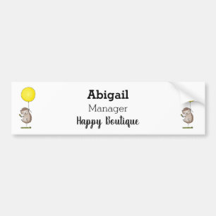 Cute egel en ballonpatroon van cartoon bumpersticker