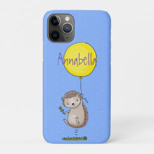 Cute egel en ballonpatroon van cartoon iPhone 11 pro hoesje