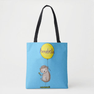 Cute egel en ballonpatroon van cartoon draagtas