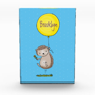 Cute egel en ballonpatroon van cartoon fotoblokken
