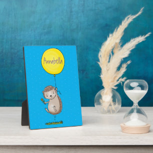 Cute egel en ballonpatroon van cartoon fotoplaat