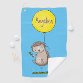 Cute egel en ballonpatroon van cartoon golfhanddoek (Insitu)