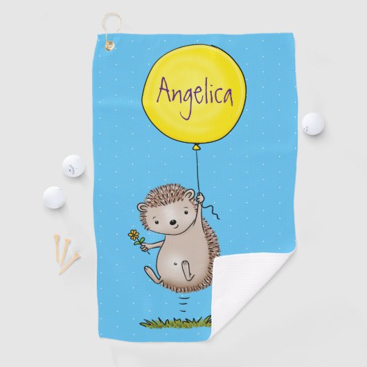 Cute egel en ballonpatroon van cartoon golfhanddoek (Insitu)