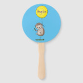 Cute egel en ballonpatroon van cartoon handwaaier (Achterkant)