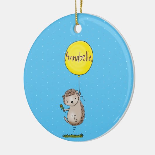 Cute egel en ballonpatroon van cartoon keramisch ornament (Links)