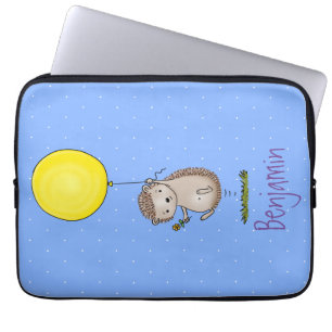 Cute egel en ballonpatroon van cartoon laptop sleeve