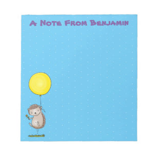 Cute egel en ballonpatroon van cartoon notitieblok