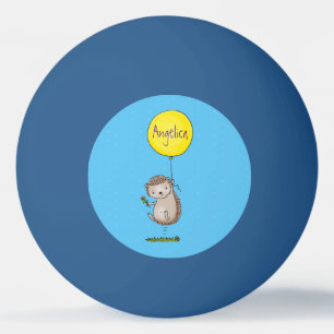 Cute egel en ballonpatroon van cartoon pingpongballen
