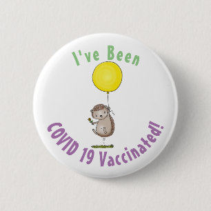 Cute egel en ballonpatroon van cartoon ronde button 5,7 cm