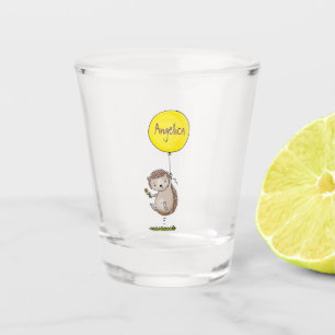 Cute egel en ballonpatroon van cartoon shot glas