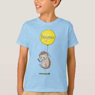 Cute egel en ballonpatroon van cartoon t-shirt