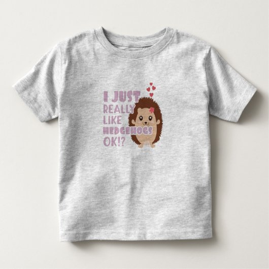 Cute Egel Ik Hou Gewoon Echt van Egels OK? Kinder Shirts (Voorkant)