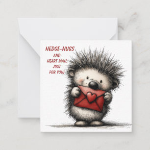 Cute Egel Valentijnkaart Notitiekaartje