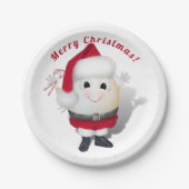 Cute Egg Santa - Eggstrusual Kerstmis Papieren Bordje (Voorkant)