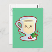 Cute Eggnog Briefkaart (Voorkant / Achterkant)