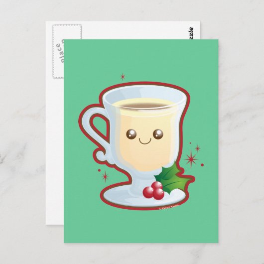 Cute Eggnog Briefkaart (Voorkant / Achterkant)