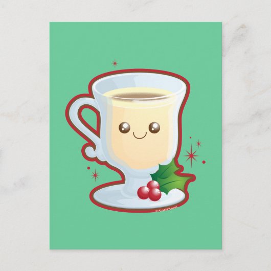 Cute Eggnog Briefkaart (Voorkant)
