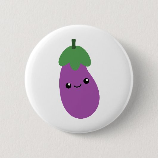 Cute Eggplant Ronde Button 5,7 Cm (Voorkant)