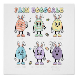 Cute Eggs Pijn Schaal Verpleegster Triage ICU Beoo Perfect Poster