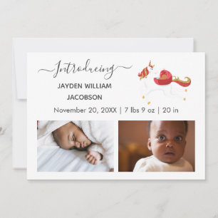 Cute Elegant Baby Photo Birth Announding Unicorn Aankondiging