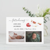 Cute Elegant Baby Photo Birth Announding Unicorn Aankondiging (Staand voorkant)