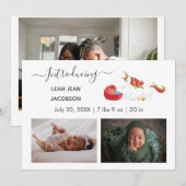 Cute Elegant Baby Photo Birth Announding Unicorn Aankondiging (Voorkant / Achterkant)
