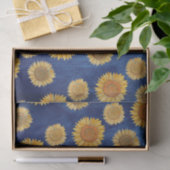 Cute Elegant Boho Navy Blue Wood Rustiflower Tissuepapier (Geschenk)