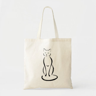 Cute Elegant Cat Canvas tas