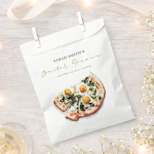 Cute Elegant Egg Basil Pizza Vrijgezellenfeest Par Bedankzakje (Geknipt)