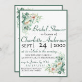 CUTE Elegant Eucalyptus Bridal Shower Invitation (Devant / Derrière)