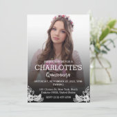 Cute Elegant Floral Quinceanera for Girl Birthday Kaart (Staand voorkant)