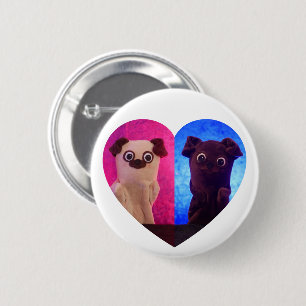 Cute Elegant Heart Besties Best Friends Photo Ronde Button 5,7 Cm