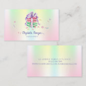 Cute Elegant Macarons, Sweets, Holographic Visitekaartje (Voorkant / Achterkant)