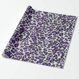 Cute Elegant Paars Leopard Animal Print Cadeaupapier
