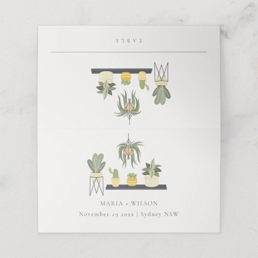 Cute Elegant Potted Leafy Succulent Planten Weddin (Buitenkant ongevouwen)
