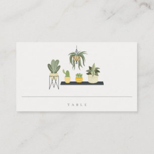 Cute Elegant Potted Leafy Succulent Planten Weddin Plaatskaartje