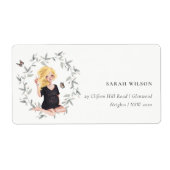 Cute Elegant Protant Women Foliage Address Label (Voorkant)