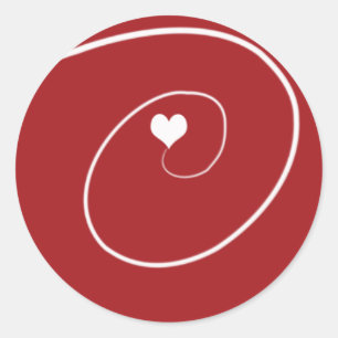 Cute Elegant Red Heart Valentijn Love Ronde Sticker