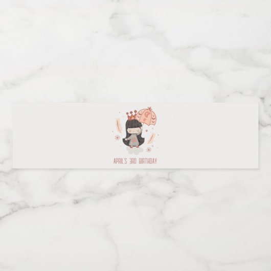 Cute Elegant Rust Boho Princess on Clouds Birthday Waterfles Etiket (Enkel label)