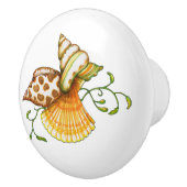 Cute Elegant Stylish Seashells Motif Pattern Keramische Knop (Rechts)