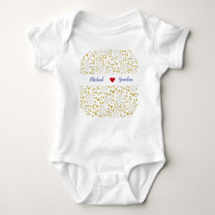 Cute Elegant Trendy Gold Stars Name lokt oma op Romper