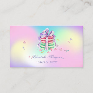 Cute Elegante Macarons, Zoete Bakkerij Holografisc Visitekaartje
