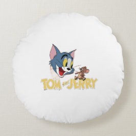 Cute Elektrisch Gele Anime Muis Mascotte op Zwart Rond Kussen