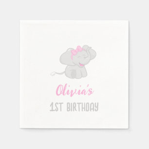 Cute Elephant 1st Birthday Girl Servet
