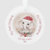 Cute Elephant Baby First Christmas Girl Acrylic (dos)