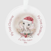 Cute Elephant Baby First Christmas Girl Acrylic (devant)